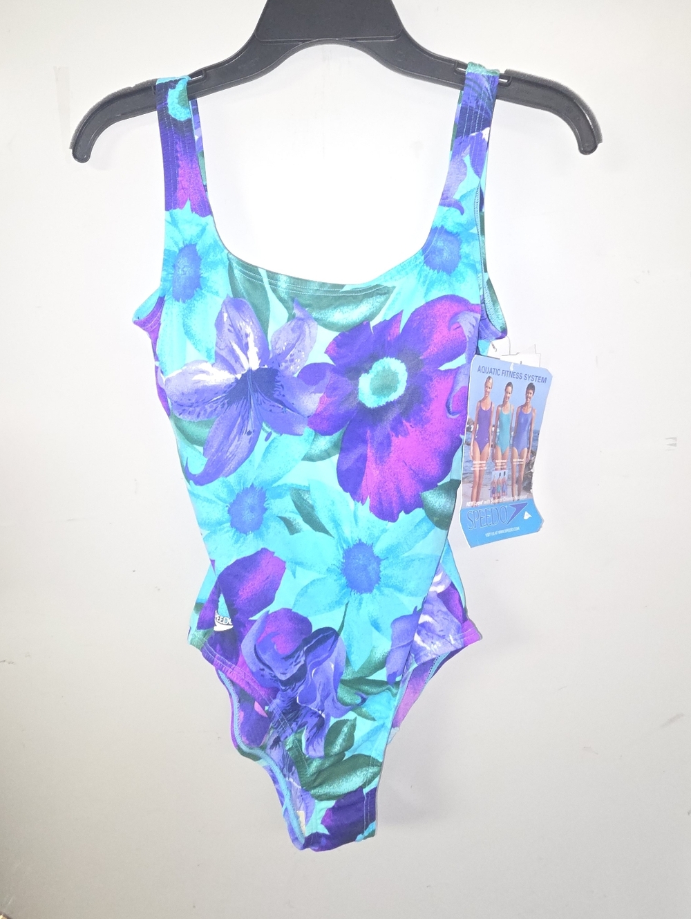 Speedo Floral One-Piece Swimsuit in Turquoise & Purple